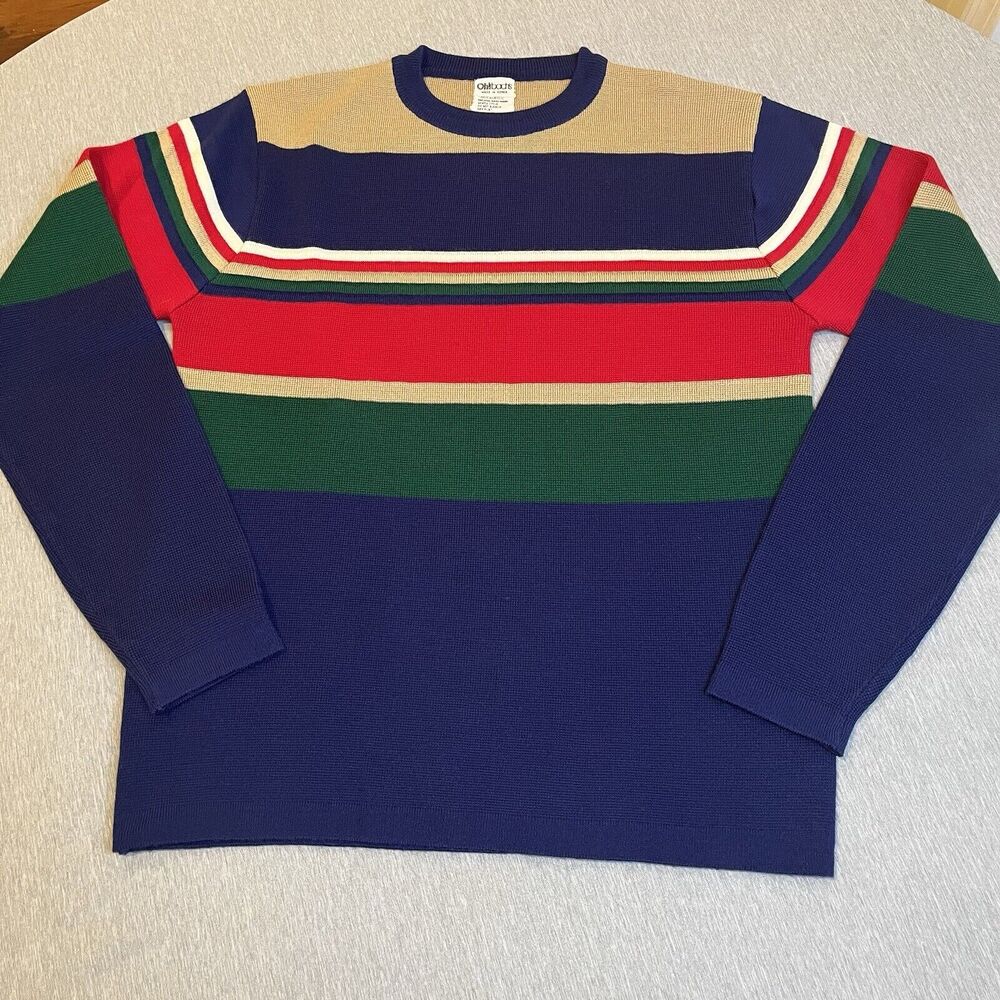 VINTAGE OHRBACH'S Men's Large Striped Sweater